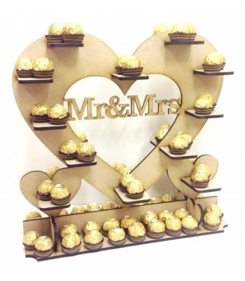 Freestanding Large 'Mr & Mrs' Ferrero Rocher Wedding Table Heart Display Stand